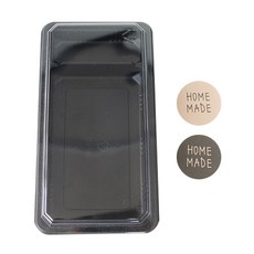 雙格長方形外帶盒 GS-59 100入+圓形貼紙 橘色 50入+巧克力色 50入, 1套