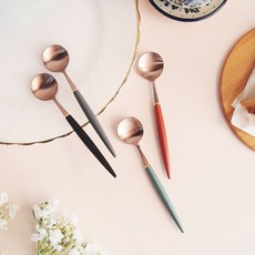 BSF 艾菲爾茶匙4件組, A型 玫瑰金(橄欖綠, 酒紅色, 黑色, 炭灰色), 1套