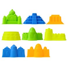 SNOWKIDS 玩沙建築模型 8件組, 混色, 1組, 80g