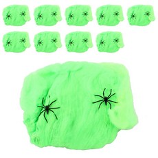 LivingDA 萬聖節蜘蛛網裝飾 10入, 綠色