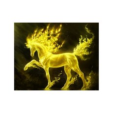 KMELLIE 3D 黃金馬 鑽石畫 40 x 50 cm, 1個, 混色