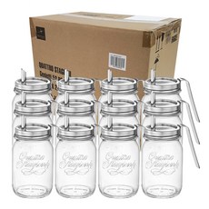 Bormioli Quattro Stagioni 手柄油罐玻璃儲物瓶, 12個, 500ml