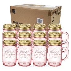 BORMIOLI ROCCO 握把玻璃罐 粉色, 415ml, 12入