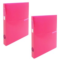 에코청운 투명 칼라칩 3공 D링 바인더 3cm A4, 분홍, 2개