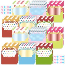 2Youngdesign 紙 6 種 x 4p + 信封 6 種 x 2p + 貼紙套組 6 種, 混色, 2套