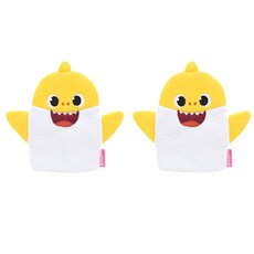 碰碰狐鯊魚寶寶沐浴海綿, 黃色, 2入