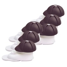 可旋轉帽形防撞門擋, 深棕色, 6入