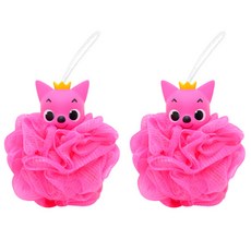 Pinkfong 碰碰狐 造型沐浴搓澡球, 粉紅色, 2入