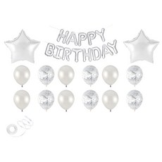 스타 생일파티 레터링 풍선세트, TYPE3 실버, 1세트