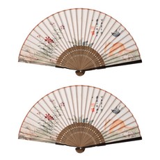 고급 초충도 접부채, 나비고양이, 2개