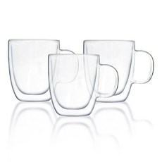 Tido Yo雙把手雙層玻璃杯, 350毫升, 3個