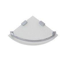 코코스 강화유리 화장실 욕실 코너 선반, 화이트 + 크롬, 1개