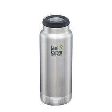 klean kanteen TK 寬頂蓋保溫瓶, 銀 (BS), 946毫升