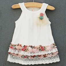 JOY MULTI 女童蕾絲花紋無袖連身裙