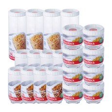 LocknLock 樂扣樂扣 魔法堆疊轉轉罐組 白色, 500ml*8+1000ml*8+1600ml*4, 1組