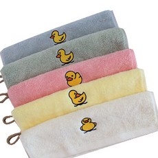 嬰兒鴨子刺繡毛巾5入組, 1組, 混色