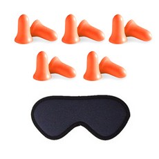 防噪音耳塞 5雙+睡眠眼罩, 1套