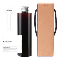 棕色PET瓶 250ml AC250+鋁製C瓶蓋 銀色+瓶身標籤經典冷萃+瓶蓋封口標籤+盒子, 10組