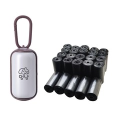 Meongyang 寵物開合式便便袋盒 + 便便袋 500p + 隨機贈送 15p, 便便袋盒(巧克力灰), 便便袋(黑色), 1套