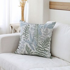 decotonik 植物印花靠墊套, A（白）