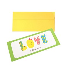 2Youngdesign 訊息彈出卡片 + 信封套組, 卡片(愛心), 信封(隨機出貨), 10套