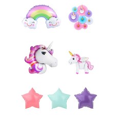 파티팡 무지개구름 유니콘 프렌즈 홈파티 장식 세트, 혼합색상, 1세트