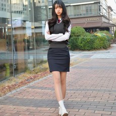 gyobokmall 女童腰圍可調彈性校服裙