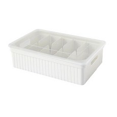 wizhome 簡易寬儲物籃 + 隔板 2p + 蓋子套組, 1套