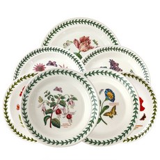 PORTmeIRION 波特玫琳恩 植物園盤子套組, 1套, 大盤 + 中盤 2p + 小盤 2p + 湯盤 2p