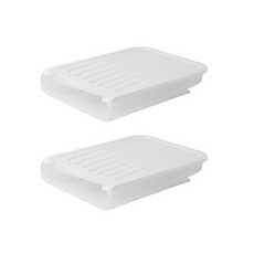 堆疊式自動滑動雞蛋收納盒 2p, 白色的