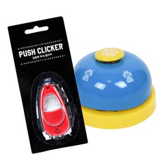 DING DONG PET 寵物訓練答題鈴+遙控器, 響鈴(藍色)+響片(紅色), 1組