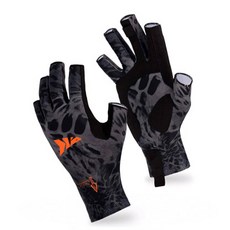 KASTKING Prim-camo 五指開口釣魚手套 KKGR-PBK, 黑色