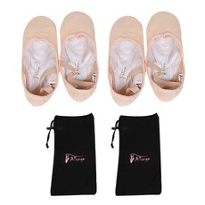 De Bella girls 女童帆布芭蕾舞鞋 BSM-01 2雙, Peach, 225mm