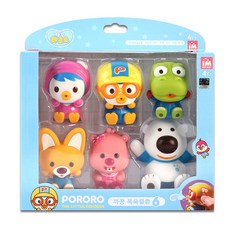 Pororo 躲貓貓洗澡水槍玩具 6件組, 混合顏色, 1個