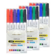 Lineplus 圓形姓名筆 6入組, 混色, 18個