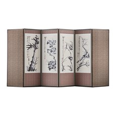남원목기 국산 미니멀 옥 반야 사군자 6폭 병풍, 1개