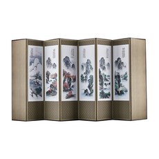 남원목기 국산 이중배접 추사 8폭 산수화 병풍, 1개