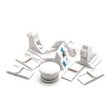 抽屜鎖 4入+磁性鑰匙, 單色, 1組