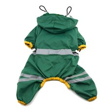 Block Mart 寵物反光條紋雨衣, 綠色