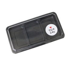 3格外帶盒 GS-59-2 100入+圓形韓文貼紙 白色 100入, 200組, 1份