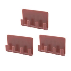 오리진 컬러 4칸 심플 부착식 걸이, 레드, 3개