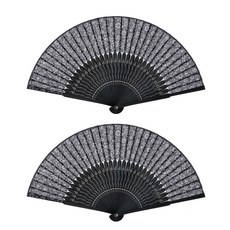 碎花折扇, 黑色, 2個