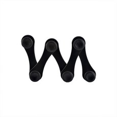 可連接使用 室內裝飾 牆壁衣架 掛鉤, 黑色, 1個