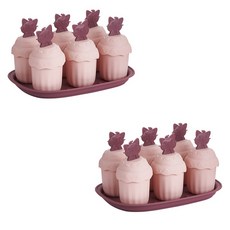 Owen蛋糕冰塊模具 6格, 粉色的, 2個