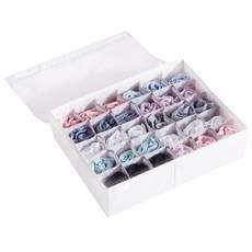 Market Pio高級北歐風內衣收納盒 30格 白色, 1個