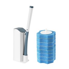 JCC 원터치 일회용 변기 청소솔 + 리필 8p, 블루, 1세트