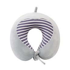 aryko 半條紋U形記憶泡沫頸枕頭, 灰色