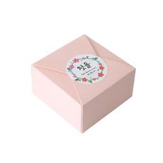 蕾絲包裝盒 100p + 1 歲生日貼紙花冠 100p 套組, 盒子（粉色），貼紙（混色）, 1套