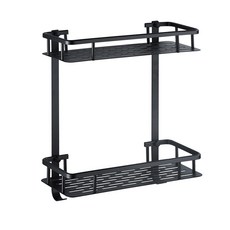 MONACO OLIVE 金屬線條鋁製雙層層架, 黑色, 1套