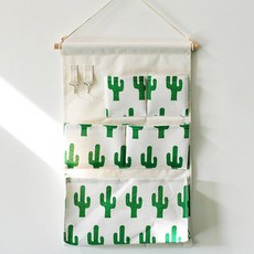 알럽홈 벽 정리 패브릭 수납함 선인장, 1개